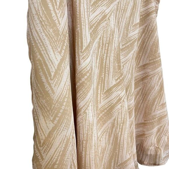BCBG Paris Womens Tan Side Zip Flare Flutter Fairy Chiffon Knee Length Skirt 10 - Picture 3 of 16